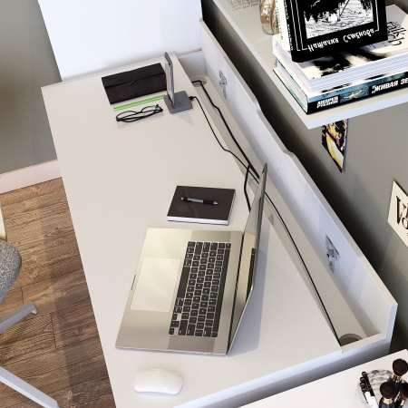 01439 Стол письменный, белый, 132x58x76 см