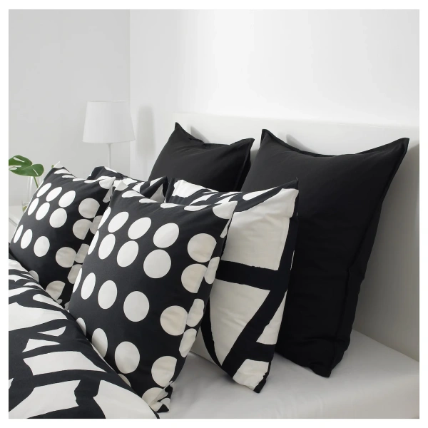 50443830 Чехол на подушку, черный/белый, 50x50 см