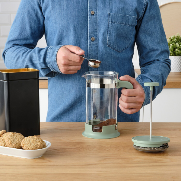 10538694 Кофе-пресс/заварочный чайник, стекло/нержавеющая сталь светло-зеленый, 1л