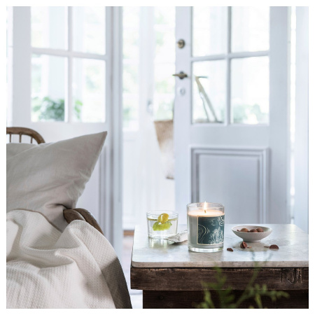 00552416 Свеча ароматическая в стакане, бергамот и кедр/бледно-зеленый, 45 ч