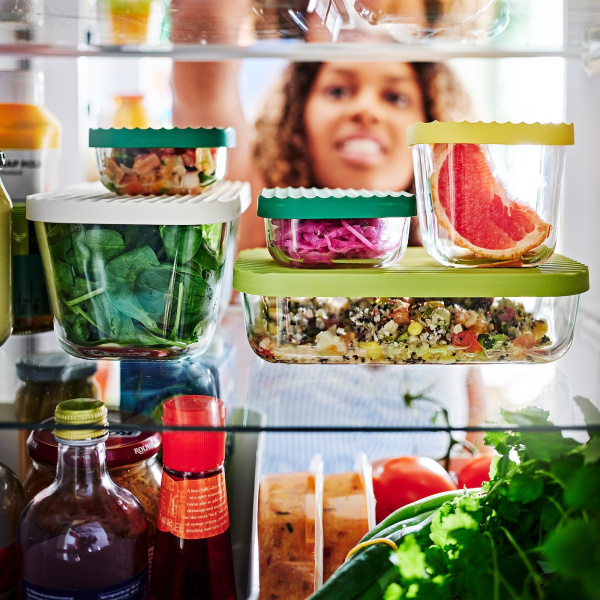 30559275 Контейнер с крышкой, 5 шт, прозрачный/разноцветный