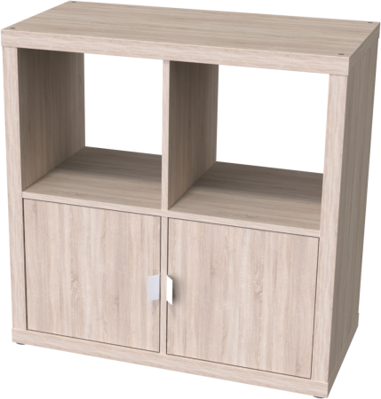 00647 Стеллаж, 77х77х38 см, дуб беленый