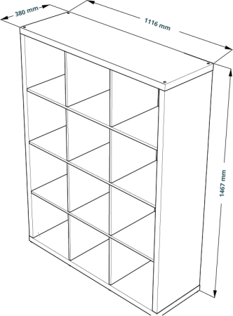 00661 Стеллаж, 112х147х38 см, дуб беленый