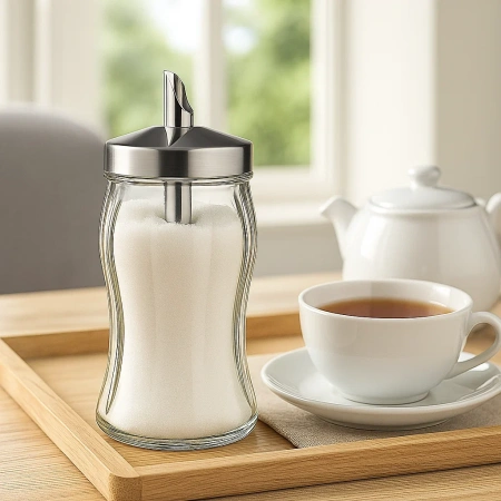 80078 Дозатор сахара, прозрачное стекло/нержавеющ сталь, 260 мл