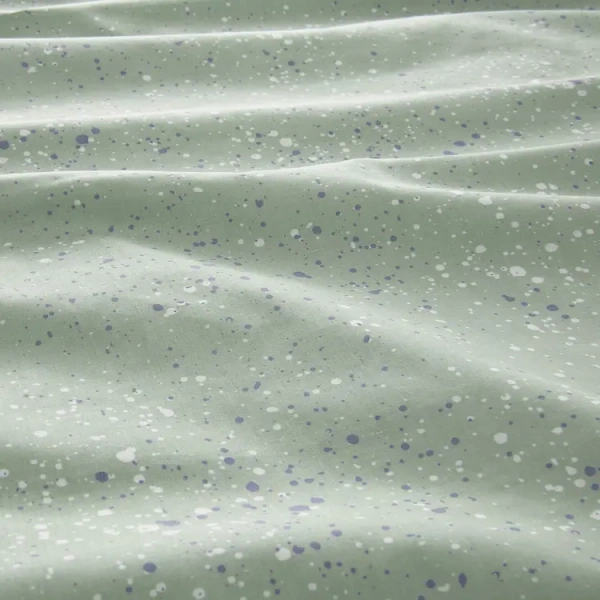 80522454 Пододеяльник и 2 наволочки, зеленый/в горошек, 200x200/50x60 см