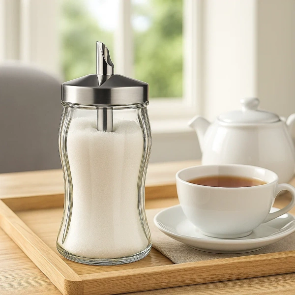 80078 Дозатор сахара, прозрачное стекло/нержавеющ сталь, 260 мл