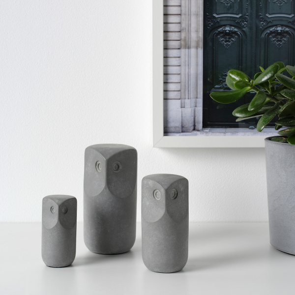 30459817 Набор украшений, 3шт, сова/серый