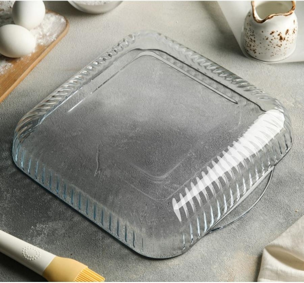 50066290 Форма/блюдо д/дхвк, прозрачное стекло, 27x27 см