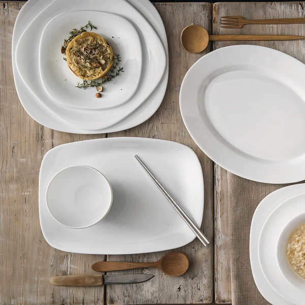 431242-6 Набор сервировочных тарелок, белый, 21.5х16.5 см