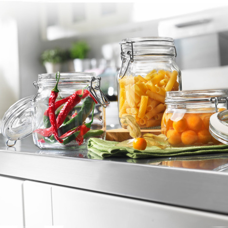 149220 Банка с крышкой, прозрачное стекло, 1 л