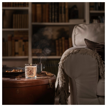 00552421 Свеча ароматическая в стакане, дымчатая ваниль/светло-бежевый, 45 ч