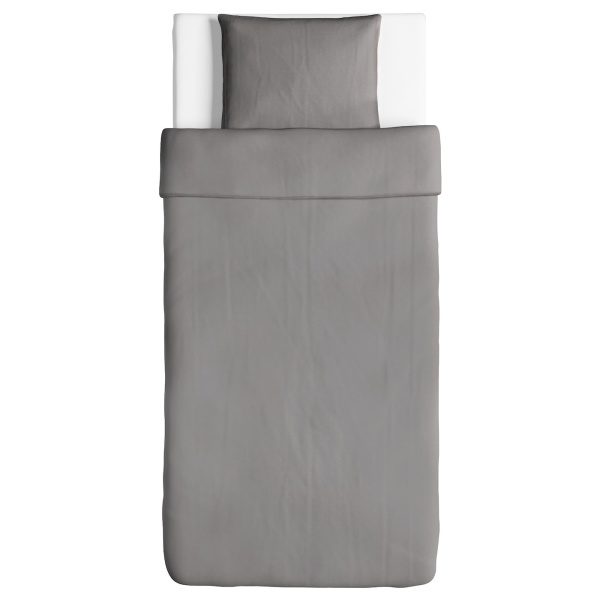 30318667 Пододеяльник и наволочка, серый, 150x200/50x60 см
