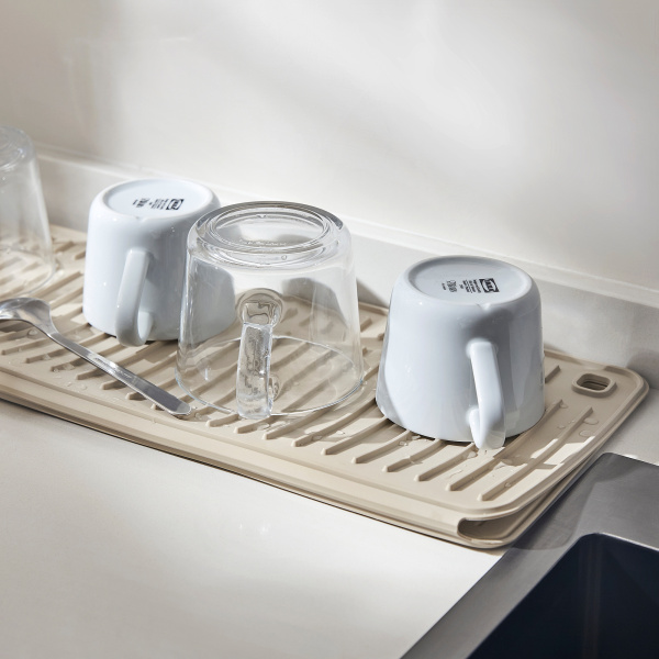 50595442 Коврик для сушки посуды, бежевый, 51x42 см