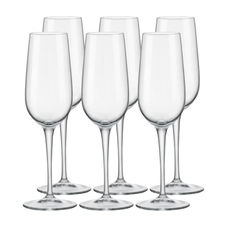 320754-6 Набор бокалов для шампанского, прозрачное стекло, 215 мл, 6 шт