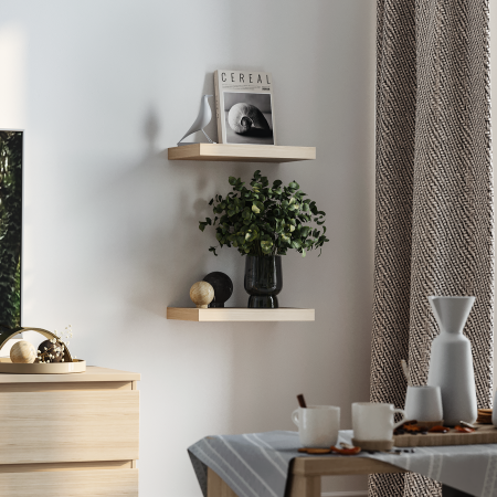 00722 Полка навесная / настенная, дуб беленый, 40x25 см