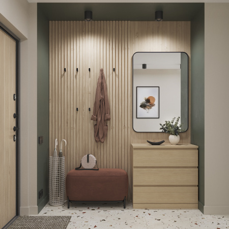 00227 Комод, 3 ящика, шпон дуб беленый, 80x77x40 см