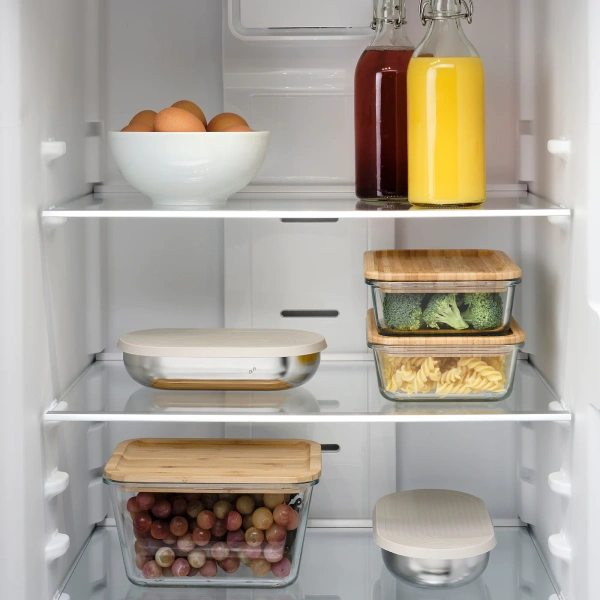 30497225 Контейнер с крышкой и разделителем, нержавеющ сталь/бежевый, 0.7 л