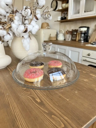 95198 Блюдо сервировочное с крышкой, прозрачный, 32 см