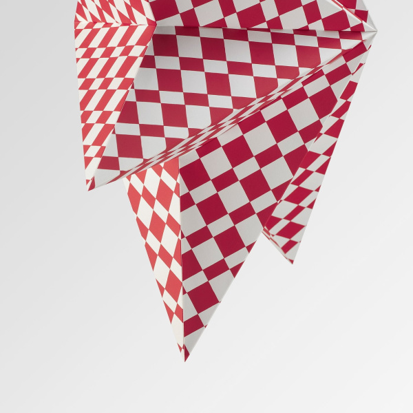 50606563 Абажур, красный / белый, 48 см