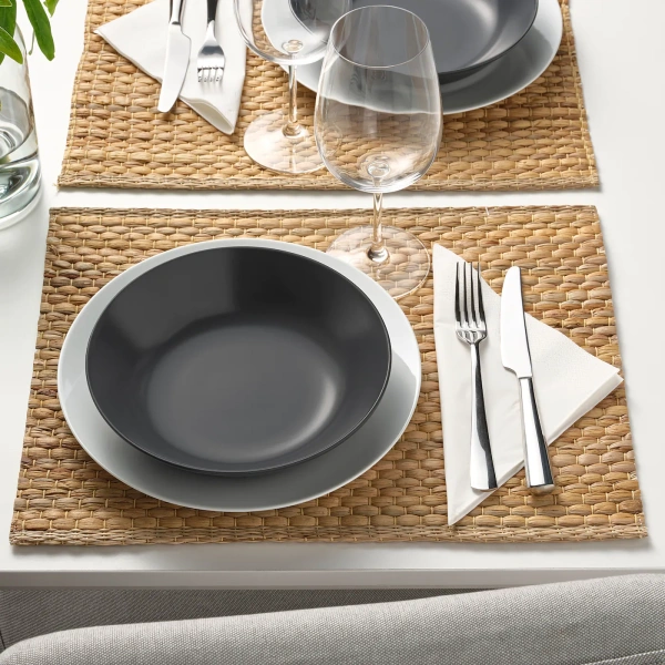 80423982 Тарелка глубокая, темно-серый, 22 см