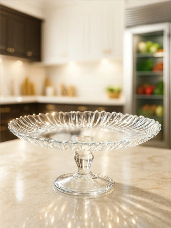95832 Блюдо сервировочное на ножке, прозрачный, 31.5 см