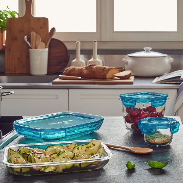 389119-MFB Контейнер для продуктов, прямоугольной формы/голубой, 0,77 л, 23 х 18 см