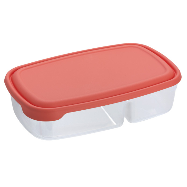 10551000 Контейнер с крышкой для продуктов, прямоугольн формы с разделит/пластик, 0,9+0,5л