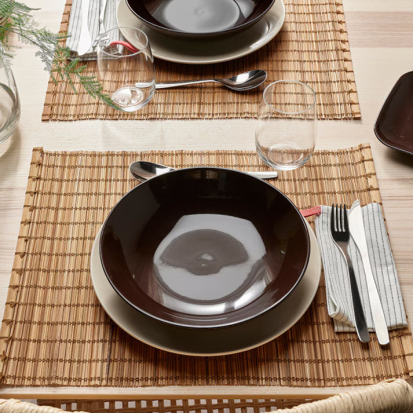 60485438 Тарелка глубокая, глянцевая поверхность, коричневый, 23 см