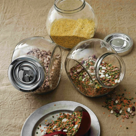 387770 Банка с крышкой, стекло/цвет алюминия, 2.23 л