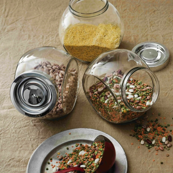 387770 Банка с крышкой, стекло/цвет алюминия, 2.23 л