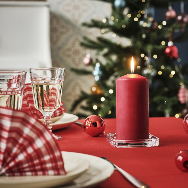 90576125 Неароматическая свеча формовая, красный, 14 см