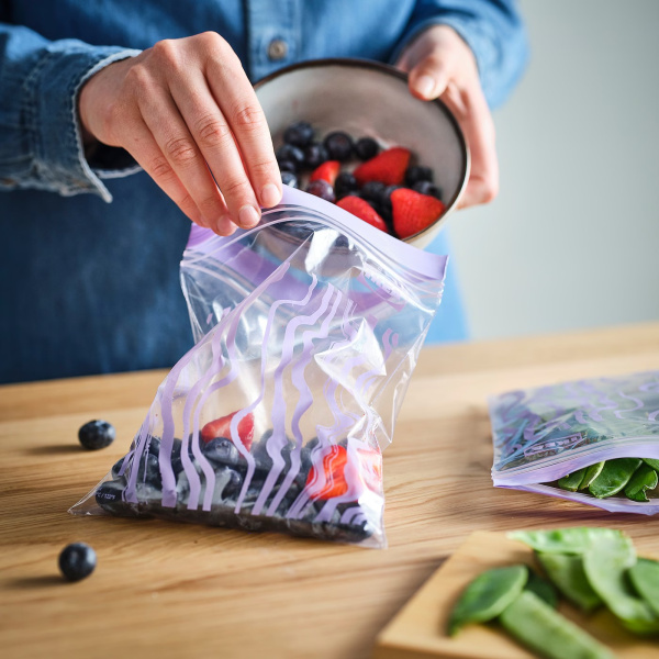 70579912 Пакет закрывающийся, сиреневый, 1 л, 20 шт.