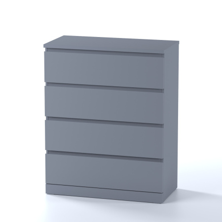 01064 Комод, 4 ящика, серый, 80x100x40 см