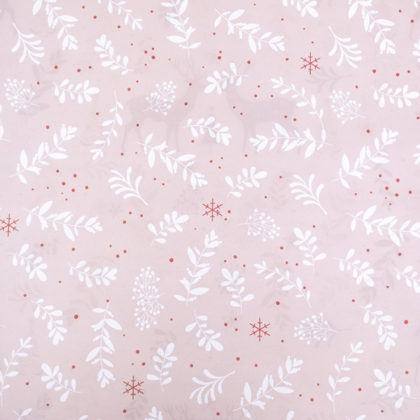 9047358 Бумага упаковочная глянцевая двусторонняя "Олени", 70 х 100 см