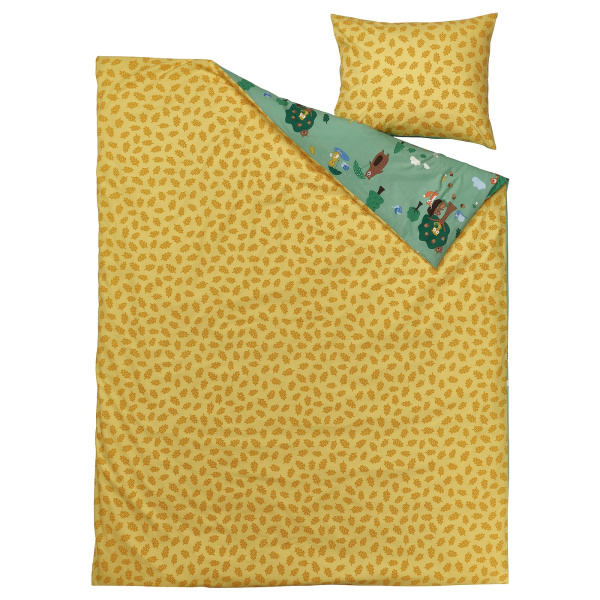 50521154 Пододеяльник и наволочка, рисунок лесных животных/разноцветный, 150x200 / 50x60 см