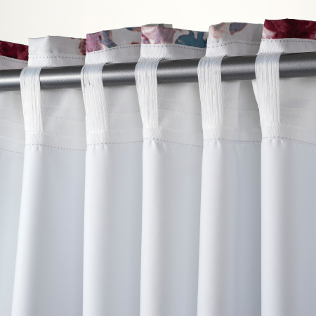 20536717 Гардины, блокирующие свет, 2 шт., белый/цветочный орнамент, 145x300 см