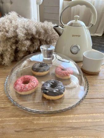 95198 Блюдо сервировочное с крышкой, прозрачный, 32 см