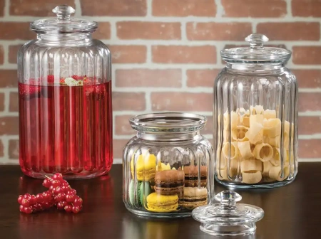 96374 Банка с крышкой, прозрачное стекло, 900 мл