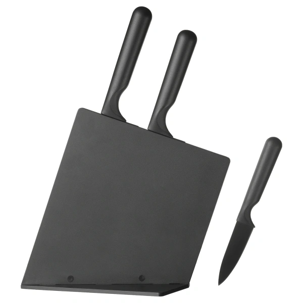 60349479 3 ножа+подставка, черный