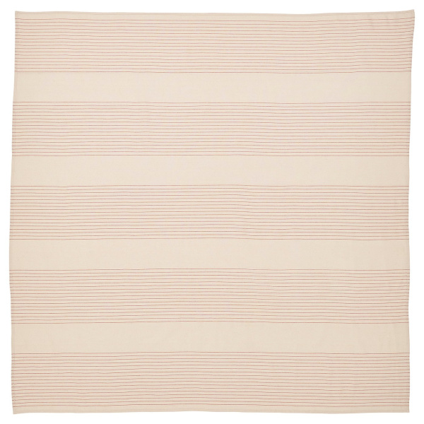 40559185 Скатерть, красно-бежевый/полоска, 150х150 см