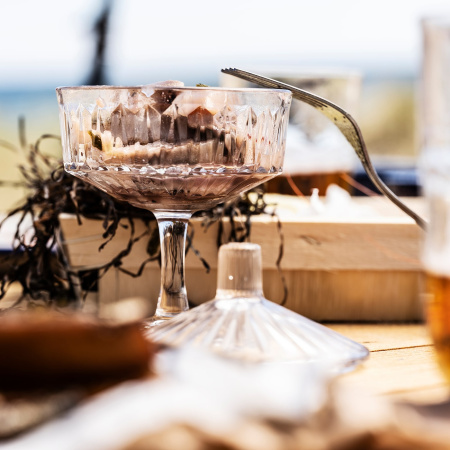 80473321 Миска с крышкой, прозрачное стекло/с рисунком, 10 см