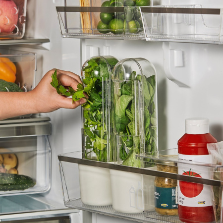 60610994 Контейнер для хранения зелени, прозрачный, 10x9x28 см