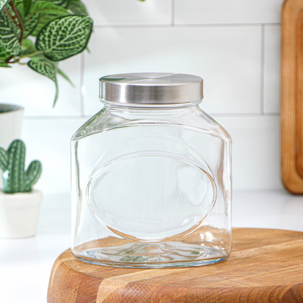 50069719 Банка с крышкой, стекло/ пластик, 1 л