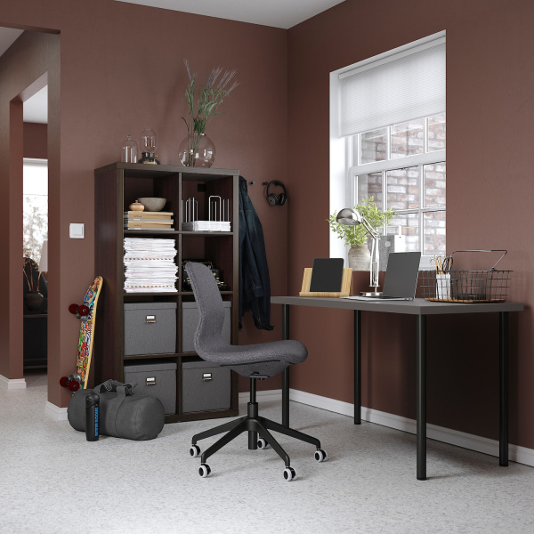 49416451 Письменный стол, темно-серый/черный,120x60 см