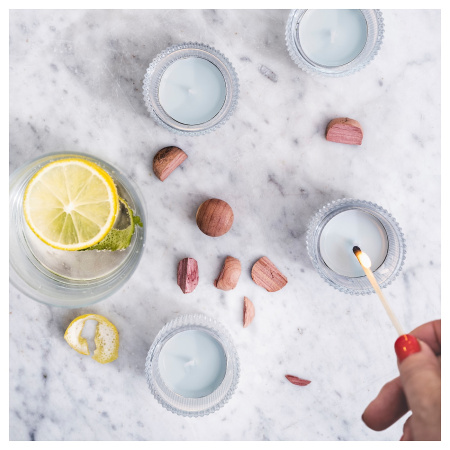 60552809 Свеча греющая ароматическая, бергамот и кедр/бледно-зеленый, 3,5 часа, 30 шт.