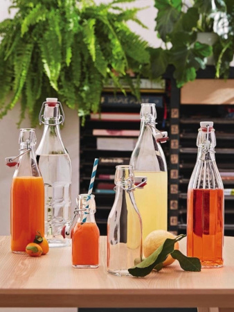 666261 Бутылка с бугельным замком, прозрачное стекло, 0,5 л