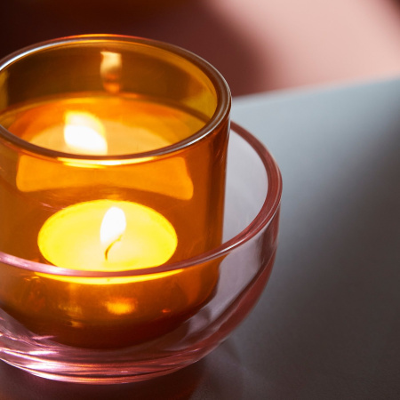 80605901 Подсвечник для греющей свечи, розовый/коричневый, 2 шт