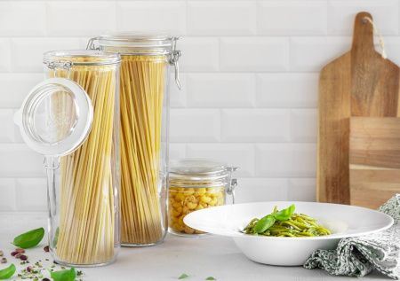 141380 Банка с крышкой, прозрачное стекло, 1.36 л