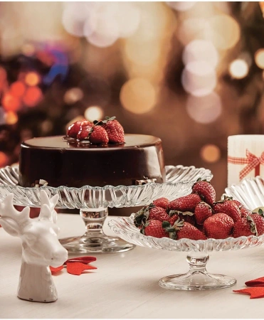 95832 Блюдо сервировочное на ножке, прозрачный, 31.5 см