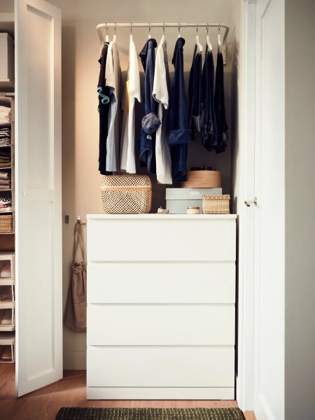 00234 Комод, 4 ящика, белый, 80x100x40 см